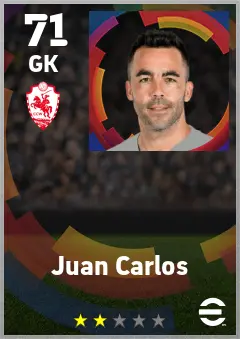 Juan Carlos eFootball 2026 player card — 71 OVR GK