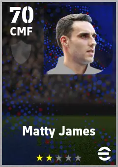 Matty James eFootball 2026 player card — 70 OVR CMF