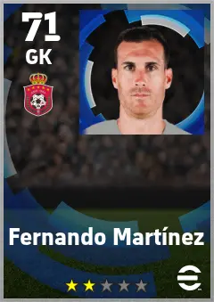 Fernando Martinez eFootball 2026 player card — 71 OVR GK