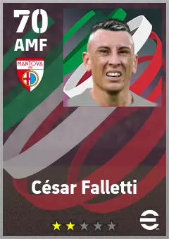 Cesar Falletti eFootball 2026 player card — 70 OVR AMF