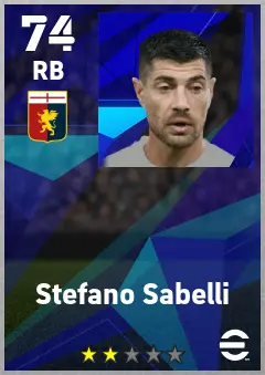 Stefano Sabelli eFootball 2026 player card — 74 OVR RB