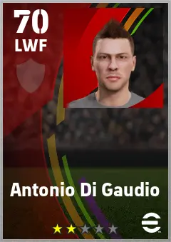 Antonio Di Gaudio eFootball 2026 player card — 70 OVR LWF