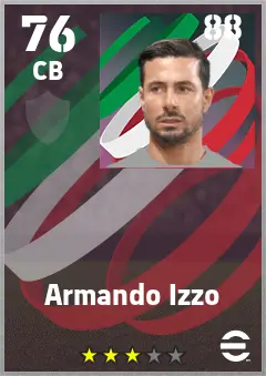 Armando Izzo eFootball 2026 player card — 76 OVR CB