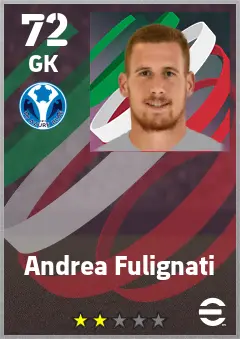 Andrea Fulignati eFootball 2026 player card — 72 OVR GK