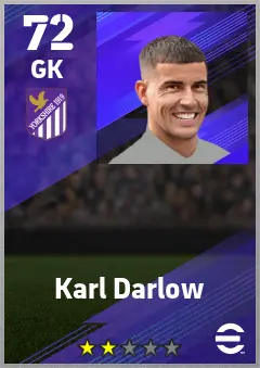 Karl Darlow eFootball 2026 player card — 72 OVR GK