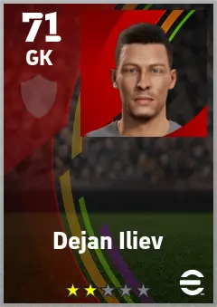 Dejan Iliev eFootball 2026 player card — 71 OVR GK