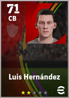 Luis Hernandez eFootball 2026 player card — 71 OVR CB