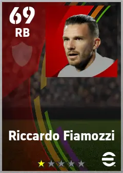 Riccardo Fiamozzi eFootball 2026 player card — 69 OVR RB