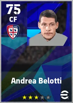 Andrea Belotti eFootball 2026 player card — 75 OVR CF