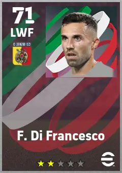 F. Di Francesco eFootball 2026 player card — 71 OVR LWF