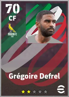 Gregoire Defrel eFootball 2026 player card — 70 OVR CF