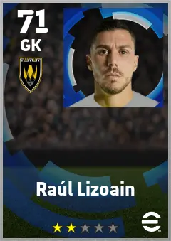 Raul Lizoain eFootball 2026 player card — 71 OVR GK