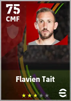 Flavien Tait eFootball 2026 player card — 75 OVR CMF