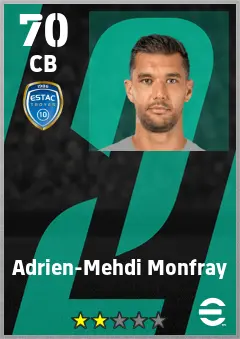 Adrien-Mehdi Monfray eFootball 2026 player card — 70 OVR CB