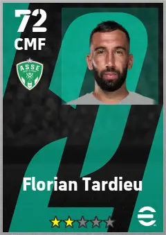Florian Tardieu eFootball 2026 player card — 72 OVR CMF