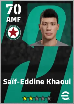 Saif-Eddine Khaoui eFootball 2026 player card — 70 OVR AMF