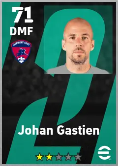 Johan Gastien eFootball 2026 player card — 71 OVR DMF