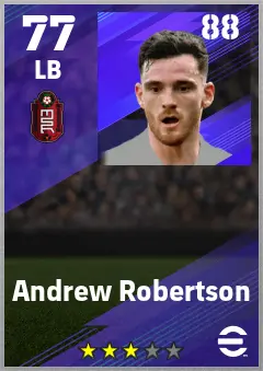Andrew Robertson eFootball 2026 player card — 77 OVR LB