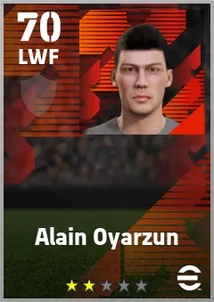 Alain Oyarzun eFootball 2026 player card — 70 OVR LWF