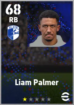Liam Palmer eFootball 2026 player card — 68 OVR RB