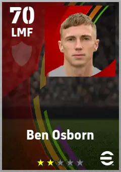 Ben Osborn eFootball 2026 player card — 70 OVR LMF