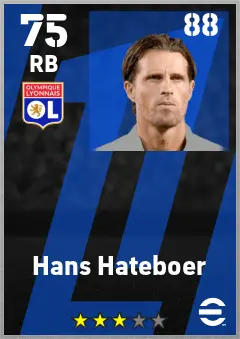 Hans Hateboer eFootball 2026 player card — 75 OVR RB