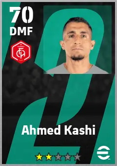 Ahmed Kashi eFootball 2026 player card — 70 OVR DMF
