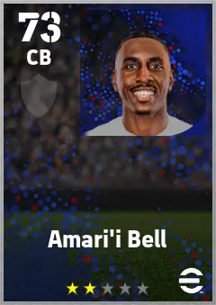 Amari i Bell eFootball 2026 player card — 73 OVR CB