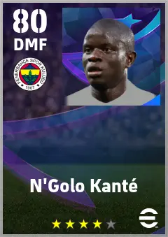 N Golo Kante eFootball 2026 player card — 80 OVR DMF