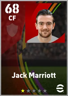Jack Marriott eFootball 2026 player card — 68 OVR CF