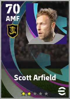 Scott Arfield eFootball 2026 player card — 70 OVR AMF