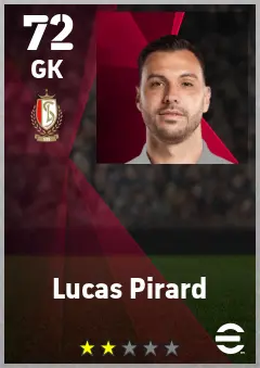 Lucas Pirard eFootball 2026 player card — 72 OVR GK