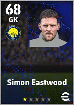 Simon Eastwood eFootball 2026 player card — 68 OVR GK