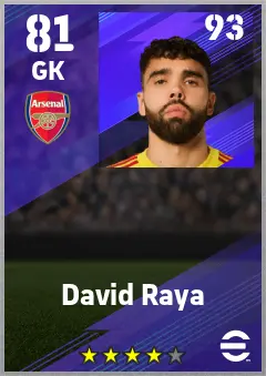 David Raya eFootball 2026 player card — 81 OVR GK