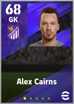 Alex Cairns eFootball 2026 player card — 68 OVR GK