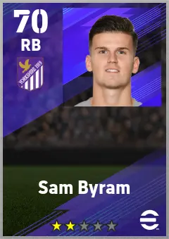 Sam Byram eFootball 2026 player card — 70 OVR RB
