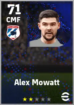 Alex Mowatt eFootball 2026 player card — 71 OVR CMF