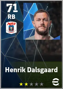 Henrik Dalsgaard eFootball 2026 player card — 71 OVR RB
