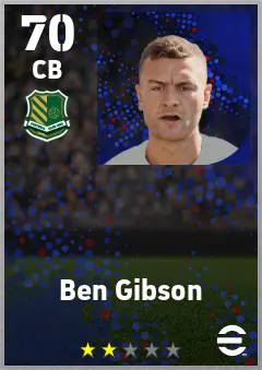 Ben Gibson eFootball 2026 player card — 70 OVR CB