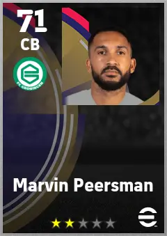 Marvin Peersman eFootball 2026 player card — 71 OVR CB
