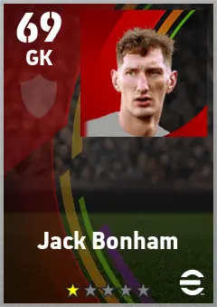 Jack Bonham eFootball 2026 player card — 69 OVR GK