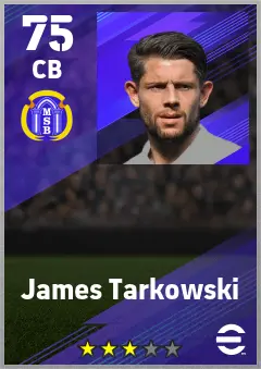 James Tarkowski eFootball 2026 player card — 75 OVR CB