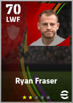Ryan Fraser eFootball 2026 player card — 70 OVR LWF
