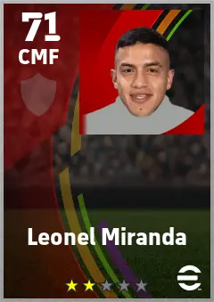 Leonel Miranda eFootball 2026 player card — 71 OVR CMF