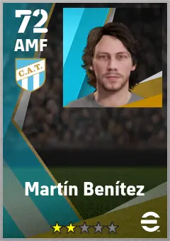 Martin Benitez eFootball 2026 player card — 72 OVR AMF