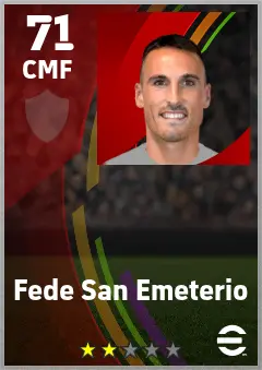 Fede San Emeterio eFootball 2026 player card — 71 OVR CMF