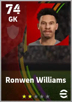 Ronwen Williams eFootball 2026 player card — 73 OVR GK