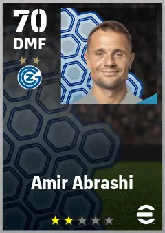 Amir Abrashi eFootball 2026 player card — 70 OVR DMF