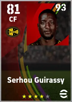 Serhou Guirassy eFootball 2026 player card — 81 OVR CF