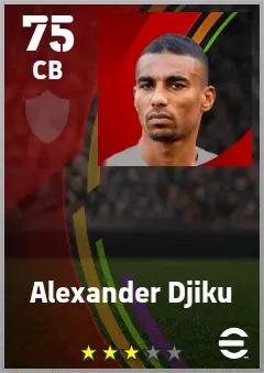 Alexander Djiku eFootball 2026 player card — 75 OVR CB
